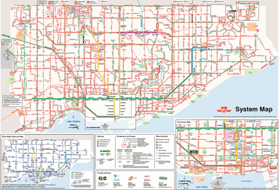 バス路線図（トロント）