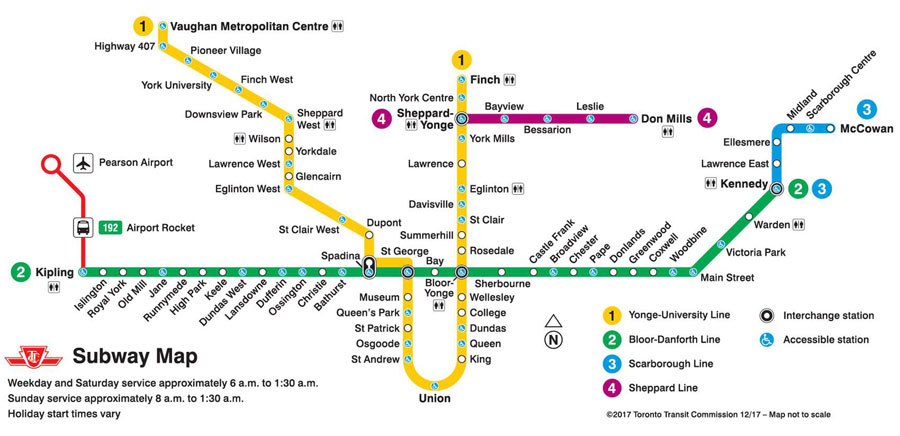 トロント地下鉄マップ